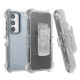 For Samsung Galaxy S24+ 5G Frosted PC+TPU Phone Case with Back Clip(Transparent Blue)