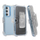 For Samsung Galaxy S24+ 5G Frosted PC+TPU Phone Case with Back Clip(Sky Blue)