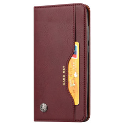 For Samsung Galaxy S24+ 5G Knead Skin Texture Flip Leather Phone Case(Wine Red)