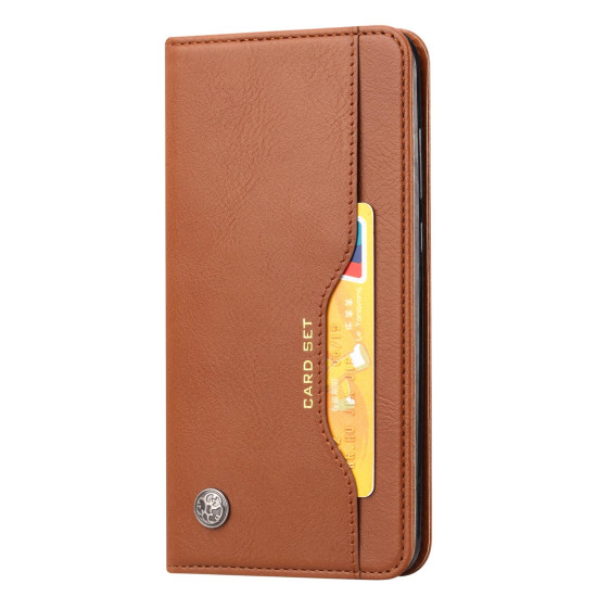 For Samsung Galaxy S24+ 5G Knead Skin Texture Flip Leather Phone Case(Brown)