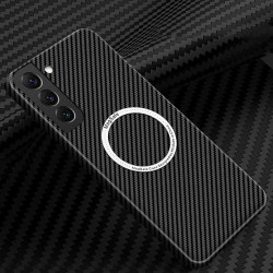 For Samsung Galaxy S24+ 5G Carbon Fiber Texture MagSafe Magnetic Phone Case(Black)