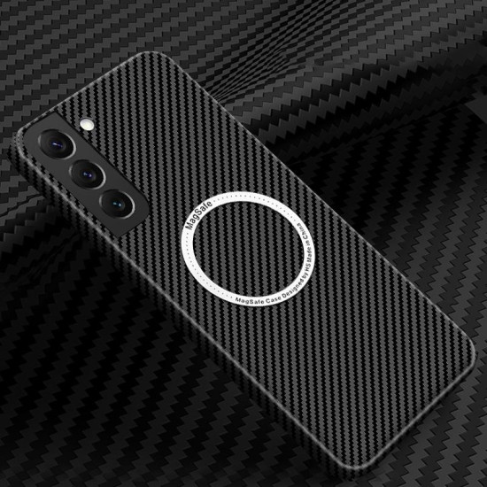 For Samsung Galaxy S24+ 5G Carbon Fiber Texture MagSafe Magnetic Phone Case(Black)