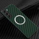 For Samsung Galaxy S24+ 5G Carbon Fiber Texture MagSafe Magnetic Phone Case(Green)