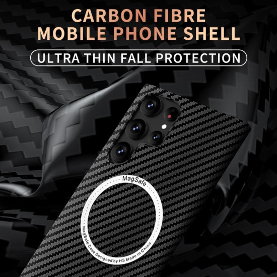For Samsung Galaxy S24+ 5G Carbon Fiber Texture MagSafe Magnetic Phone Case(Green)