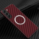 For Samsung Galaxy S24+ 5G Carbon Fiber Texture MagSafe Magnetic Phone Case(Red)