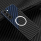 For Samsung Galaxy S24+ 5G Carbon Fiber Texture MagSafe Magnetic Phone Case(Black Blue)