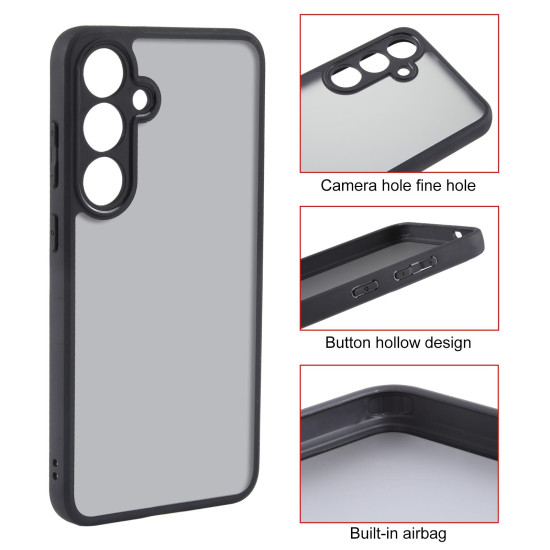 For Samsung Galaxy S24+ 5G Fine Pore Matte Black TPU + PC Phone Case