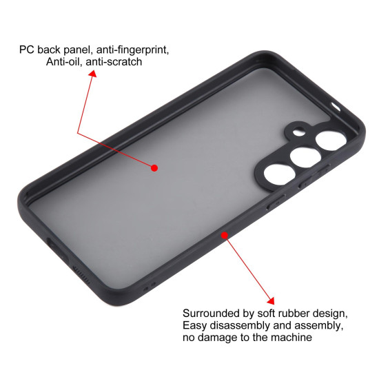 For Samsung Galaxy S24+ 5G Fine Pore Matte Black TPU + PC Phone Case