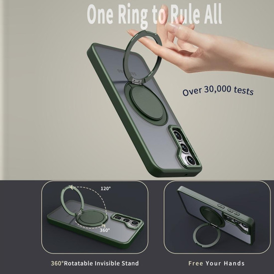 For Samsung Galaxy S24+ 5G 360-degree Rotating MagSafe Magnetic Holder Phone Case(Green)