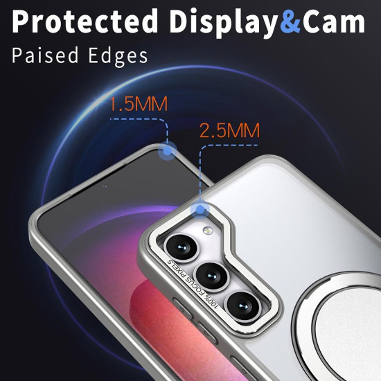 For Samsung Galaxy S24+ 5G 360-degree Rotating MagSafe Magnetic Holder Phone Case(Titanium Grey)