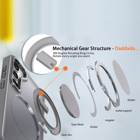 For Samsung Galaxy S24+ 5G 360-degree Rotating MagSafe Magnetic Holder Phone Case(Titanium Grey)