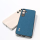 For Samsung Galaxy S24+ 5G ABEEL Genuine Leather Litchi Texture Phone Case(Blue)