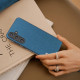 For Samsung Galaxy S24+ 5G ABEEL Genuine Leather Litchi Texture Phone Case(Blue)