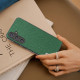 For Samsung Galaxy S24+ 5G ABEEL Genuine Leather Litchi Texture Phone Case(Green)
