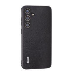 For Samsung Galaxy S24+ 5G ABEEL Ecological Leather Shockproof PU Phone Case(Black)