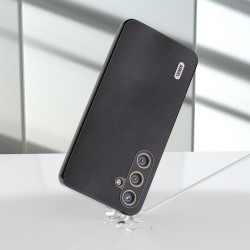 For Samsung Galaxy S24+ 5G ABEEL Ecological Leather Shockproof PU Phone Case(Black)