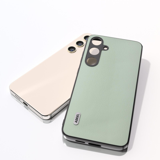 For Samsung Galaxy S24+ 5G ABEEL Ecological Leather Shockproof PU Phone Case(Green)