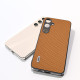 For Samsung Galaxy S24+ 5G ABEEL Carbon Fiber Texture Protective Phone Case(Light Brown)