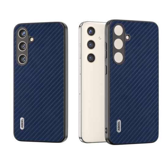 For Samsung Galaxy S24+ 5G ABEEL Carbon Fiber Texture Protective Phone Case(Dark Blue)