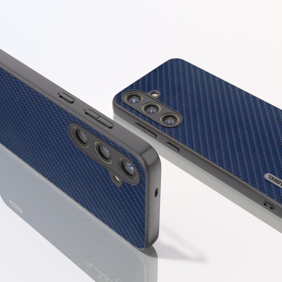 For Samsung Galaxy S24+ 5G ABEEL Carbon Fiber Texture Protective Phone Case(Dark Blue)