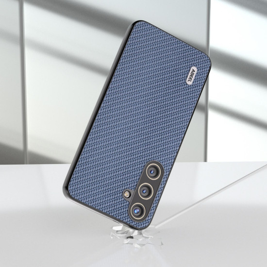 For Samsung Galaxy S24+ 5G ABEEL Carbon Fiber Texture Protective Phone Case(Light Blue)