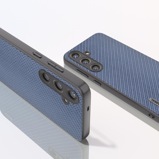 For Samsung Galaxy S24+ 5G ABEEL Carbon Fiber Texture Protective Phone Case(Light Blue)