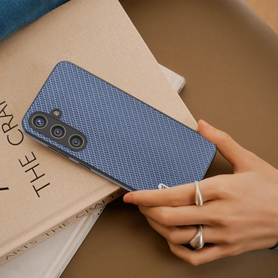 For Samsung Galaxy S24+ 5G ABEEL Carbon Fiber Texture Protective Phone Case(Light Blue)
