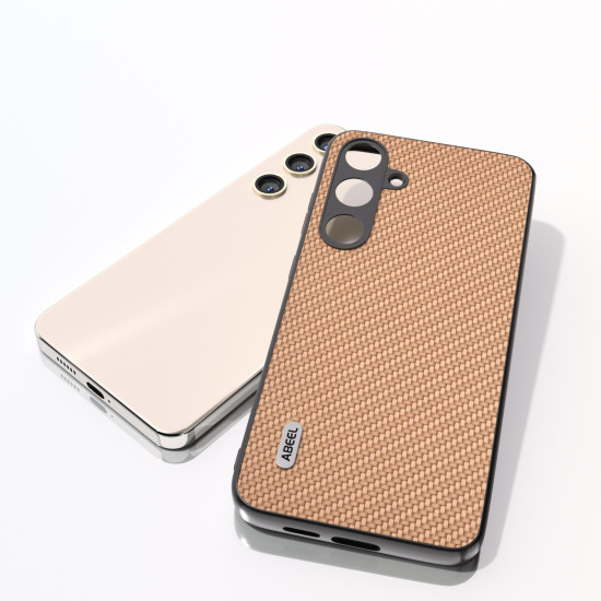 For Samsung Galaxy S24+ 5G ABEEL Carbon Fiber Texture Protective Phone Case(Gold)