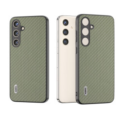 For Samsung Galaxy S24+ 5G ABEEL Carbon Fiber Texture Protective Phone Case(Green)