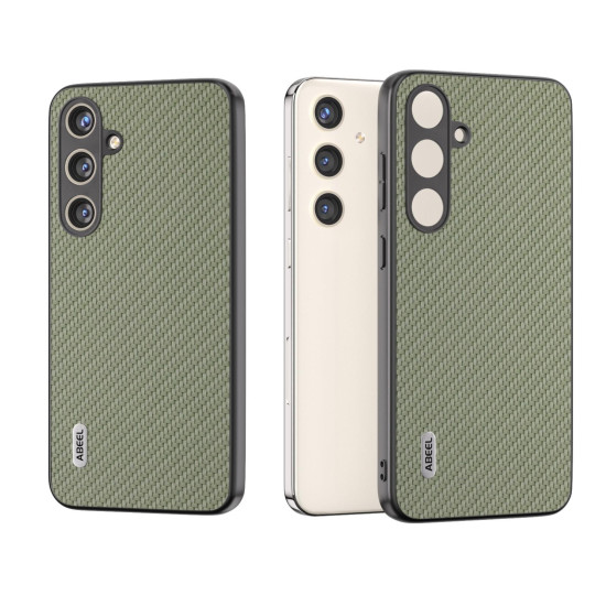 For Samsung Galaxy S24+ 5G ABEEL Carbon Fiber Texture Protective Phone Case(Green)