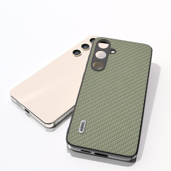 For Samsung Galaxy S24+ 5G ABEEL Carbon Fiber Texture Protective Phone Case(Green)