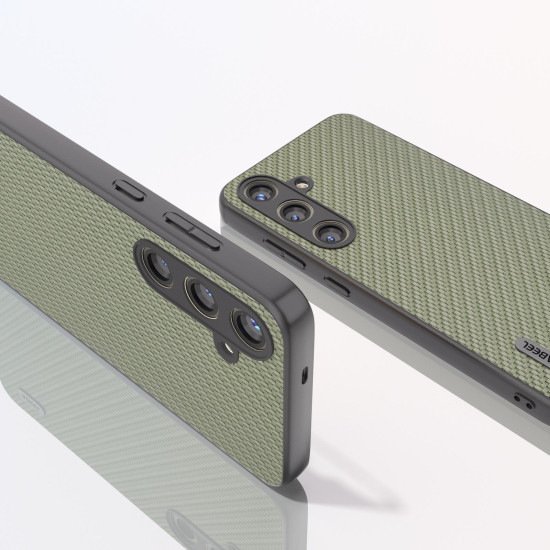 For Samsung Galaxy S24+ 5G ABEEL Carbon Fiber Texture Protective Phone Case(Green)