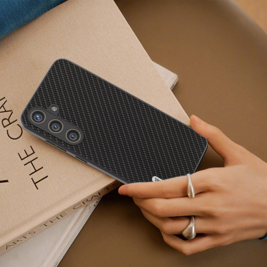 For Samsung Galaxy S24+ 5G ABEEL Carbon Fiber Texture Protective Phone Case(Black)