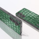 For Samsung Galaxy S24+ 5G ABEEL Crocodile Texture Genuine Leather Phone Case(Green)