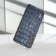 For Samsung Galaxy S24+ 5G ABEEL Crocodile Texture Genuine Leather Phone Case(Blue)