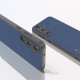 For Samsung Galaxy S24+ 5G ABEEL Genuine Leather + PC Litchi Texture Phone Case(Blue)
