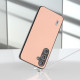 For Samsung Galaxy S24+ 5G ABEEL Genuine Leather + PC Litchi Texture Phone Case(Pink Gold)