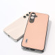 For Samsung Galaxy S24+ 5G ABEEL Genuine Leather + PC Litchi Texture Phone Case(Pink Gold)