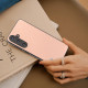 For Samsung Galaxy S24+ 5G ABEEL Genuine Leather + PC Litchi Texture Phone Case(Pink Gold)