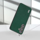 For Samsung Galaxy S24+ 5G ABEEL Cross Texture Genuine Leather Phone Case(Green)