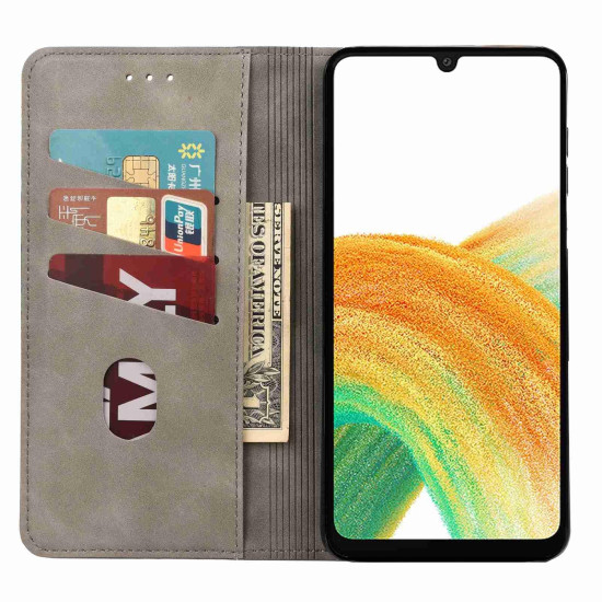 For Samsung Galaxy S24+ 5G Skin Feel Splicing Leather Phone Case(Grey)