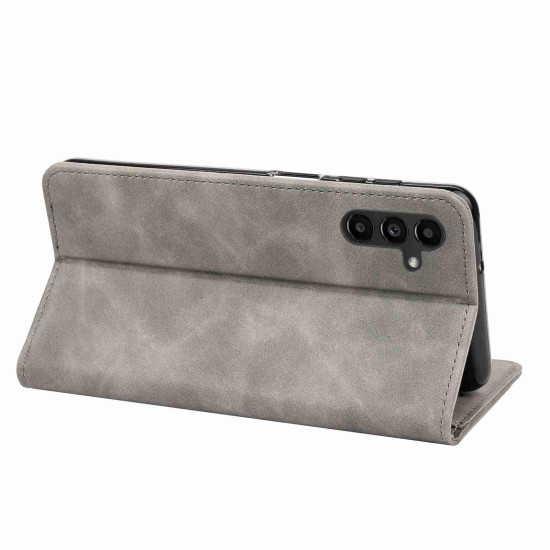 For Samsung Galaxy S24+ 5G Skin Feel Splicing Leather Phone Case(Grey)