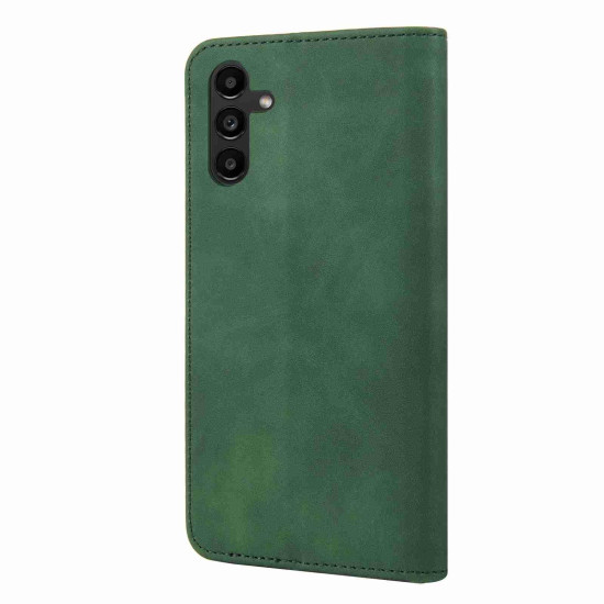 For Samsung Galaxy S24+ 5G Skin Feel Splicing Leather Phone Case(Green)