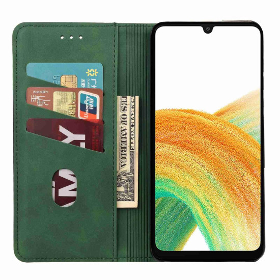 For Samsung Galaxy S24+ 5G Skin Feel Splicing Leather Phone Case(Green)