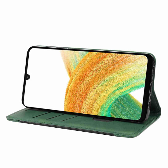 For Samsung Galaxy S24+ 5G Skin Feel Splicing Leather Phone Case(Green)