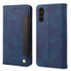 For Samsung Galaxy S24+ 5G Skin Feel Splicing Leather Phone Case(Blue)