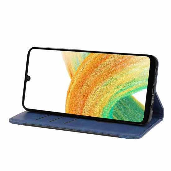 For Samsung Galaxy S24+ 5G Skin Feel Splicing Leather Phone Case(Blue)