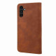 For Samsung Galaxy S24+ 5G Skin Feel Splicing Leather Phone Case(Brown)
