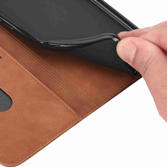 For Samsung Galaxy S24+ 5G Skin Feel Splicing Leather Phone Case(Brown)