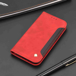 For Samsung Galaxy S24+ 5G Skin Feel Splicing Leather Phone Case(Red)